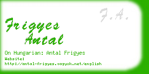 frigyes antal business card